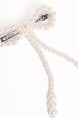 Marcella Hair Bow Clip - Pearl