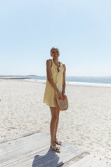 Cassandra Ruffle Mini Dress - Butter Yellow