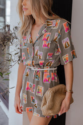 Everlee Romper - Olive Print