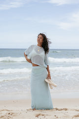 Kinnie Knit Skirt Set - Light Blue