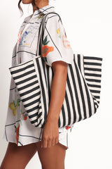 Savannah Beach Bag - Black Stripe