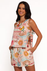 Abella Side Tie Top - Summer Haze