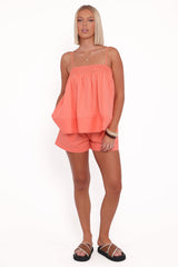 Aiesha Short Set - Coral