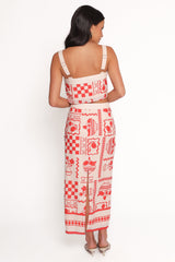 Albanie Skirt Set - Red Print