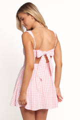 Althea Mini Dress - Pink Gingham