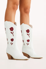 Arden Boot - White/Garnet