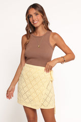 Palma Knit Mini Skirt - Butter Yellow