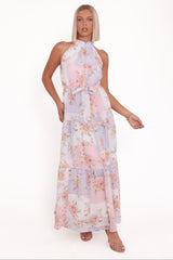 Caroline Maxi Halter Dress - Multi Floral