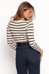 Deni Henley Bodysuit - Stripe