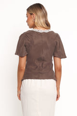 Elianna Top - Brown White