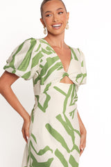 Ginevra Maxi Dress - Cream/Green