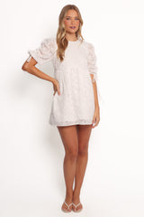 Giselle Mini Dress - White Floral