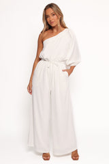 Hedda One Shoulder Jumpsuit - White