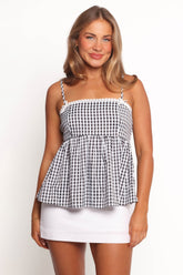 Isadora Top - Black Gingham
