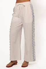 Jasinta Pants - Cream Blue