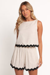 Katy Short Set - Cream Black