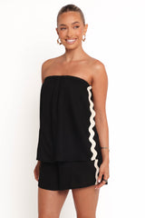 Kristia Strapless Playsuit - Black