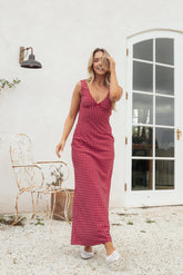Leni Maxi Dress - Red Polka Dot
