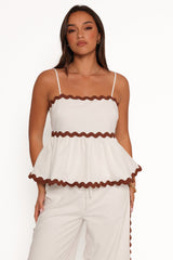 Mollymook Top - White Tan