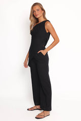 Rhoades Off Shoulder Pant Set - Black