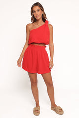 Sally Top & Short Set - Red