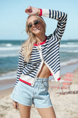 Scout Stripe Cardigan - Blue Stripe