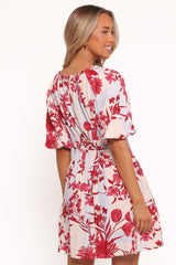 Simmons Mini Dress - Fuchsia Floral