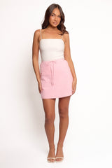Sonni Linen Mini Skirt - Pink