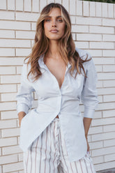 Yacra Tie Shirt - Pale Blue