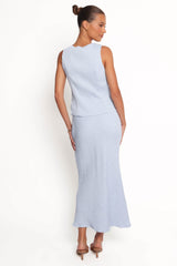 Ysolde Bow Detail Skirt Set - Light Blue