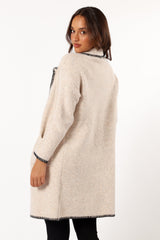 Oaklynn Contrast Stitch Coatigan - Oat