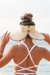 Leopard Foldable Bow Visor - Straw