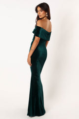 Adair Off Shoulder Maxi Dress - Emerald Green