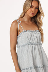 Kali Mini Dress - White Blue