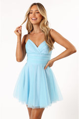 Kienna Tulle Mini Dress - Blue