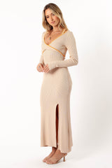 Narella Midi Dress - Tan Orange
