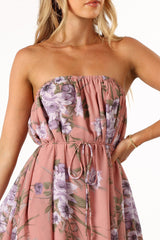 Noah Strapless Mini Dress - Floral