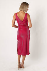 Solsana Midi Dress - Viva Magenta