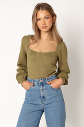 Madalyn Knit Sweater - Olive