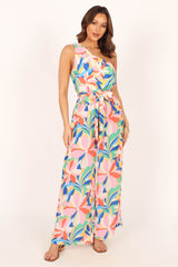 Belinda One Shoulder Jumpsuit - Floral