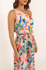 Belinda One Shoulder Jumpsuit - Floral