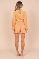 Minelli Pleated Romper - Orange
