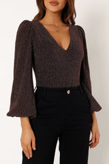 Wander Long Sleeve Bodysuit - Bronze