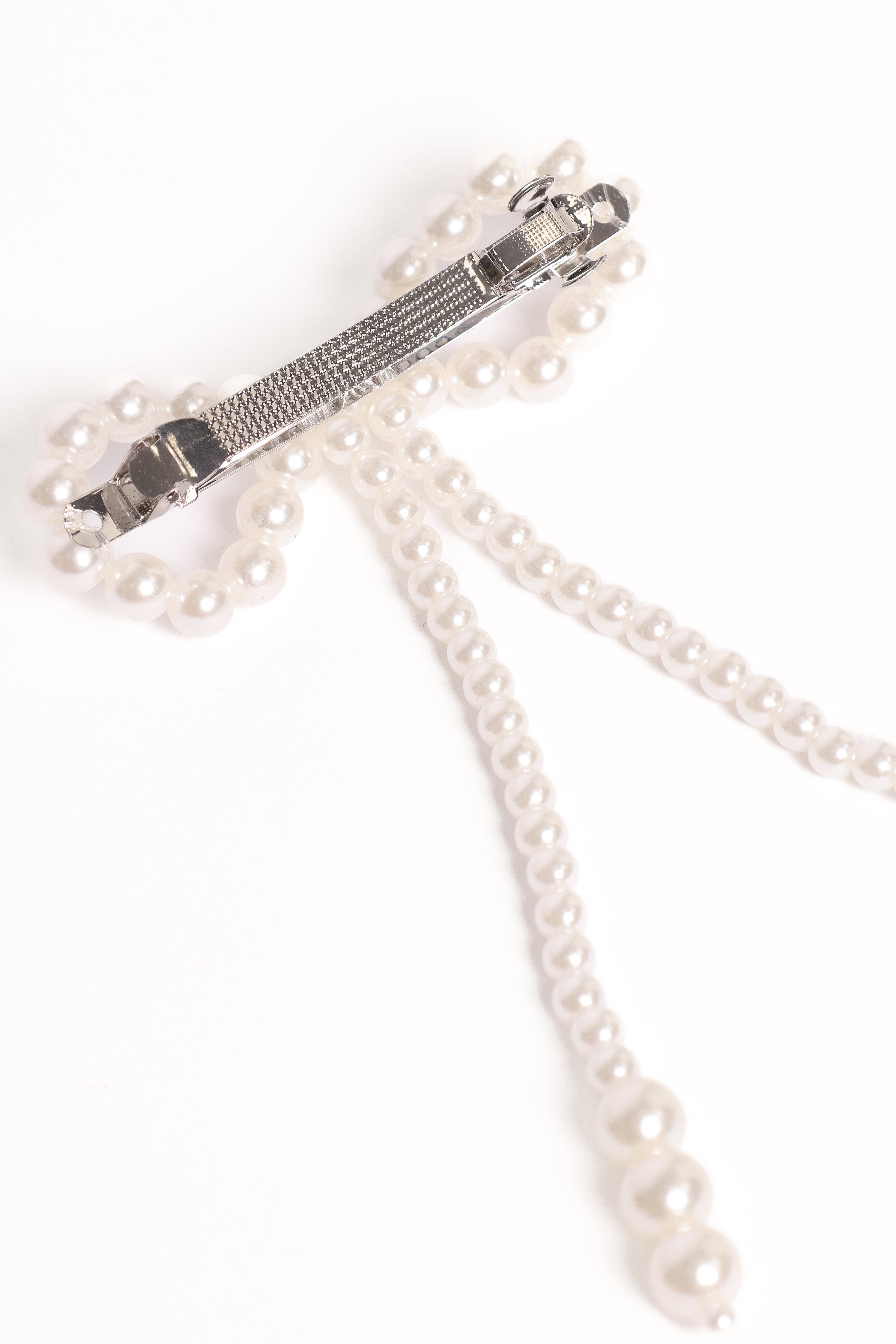 Marcella Hair Bow Clip - Pearl