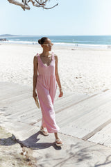 Ayla Linen Jumpsuit - Pale Pink