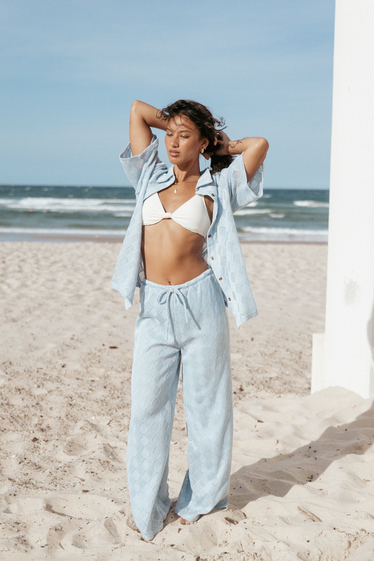 Cora Knit Pant - Blue