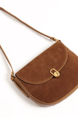 Rowena Crossbody Bag - Brown Suede