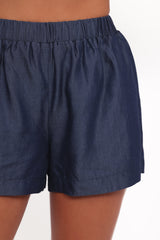 Aaliyah Chambray Shorts - Dark Wash