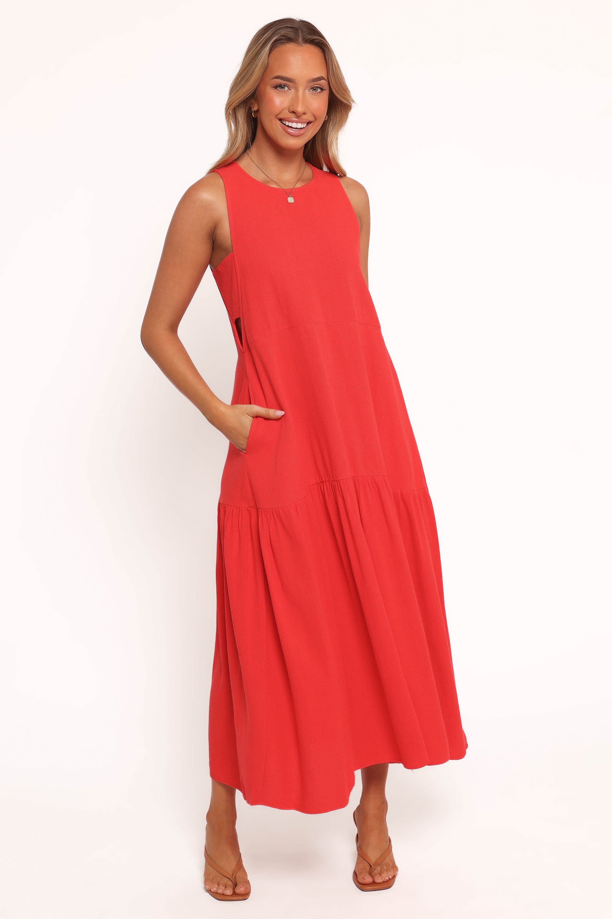 Almudena Midi Dress - Red