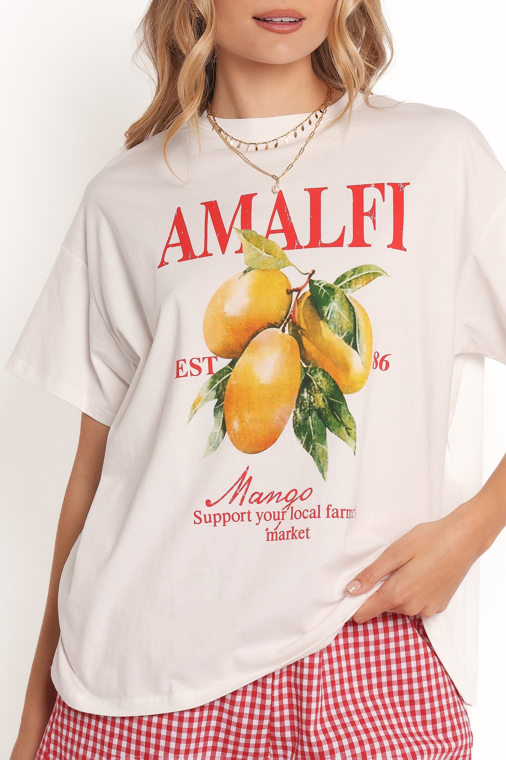 Amalfi Tee Set - Gingham Mango